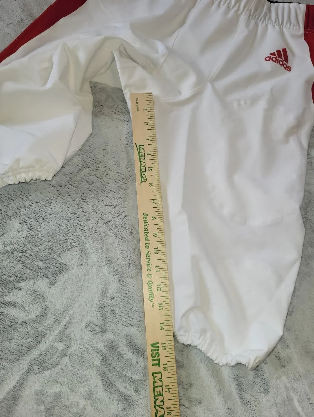 Adidas Mens 2XL Woven A1 Stock Football Pants White Red Drawstring Waist GG7417